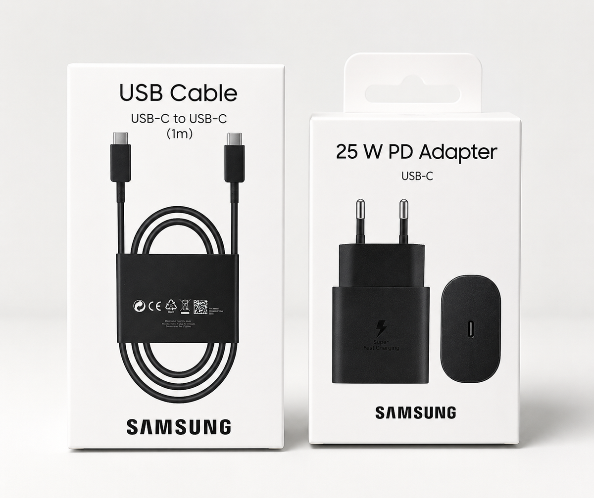 Samsung 25W PD Fast Charger + USB-C to USB-C Cable (1m)