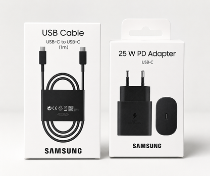 Samsung 25W PD Fast Charger + USB-C to USB-C Cable (1m)