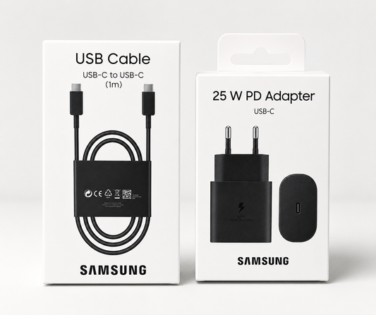 Samsung 25W PD Fast Charger + USB-C to USB-C Cable (1m)