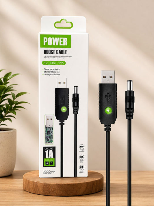 5V to 9V/12V USB Boost Cable – DC Power Cable